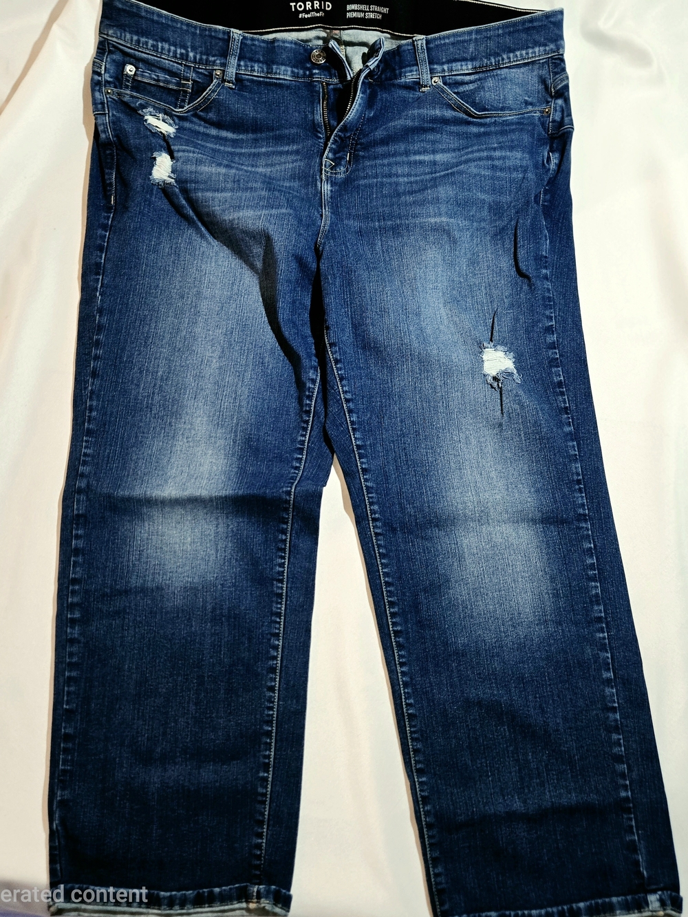 Torrid Bombshell Straight Premium Stretch Distressed Jeans Size-24R